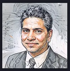 Illustrated portrait of Anwar